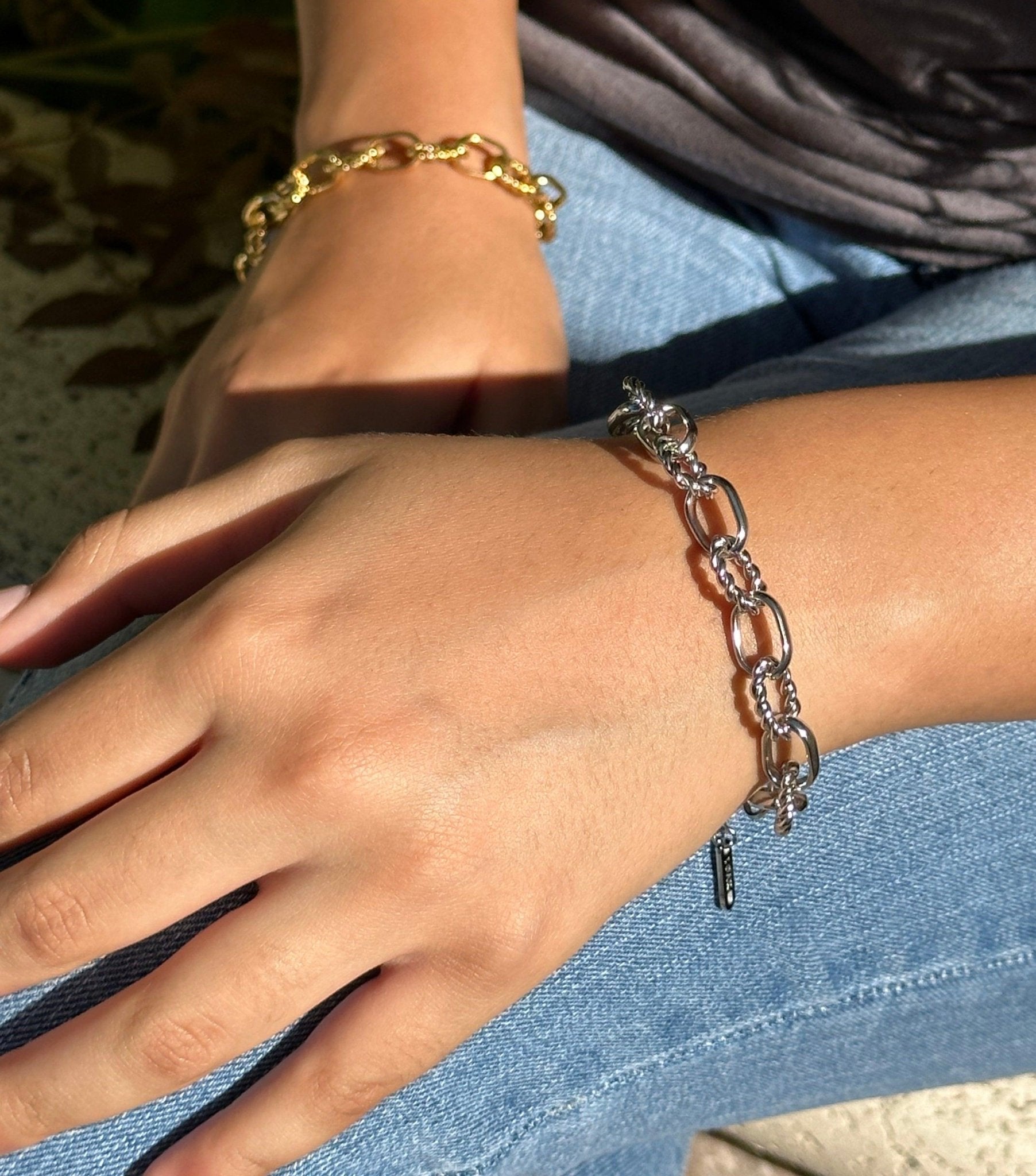 chunky chain bracelet set