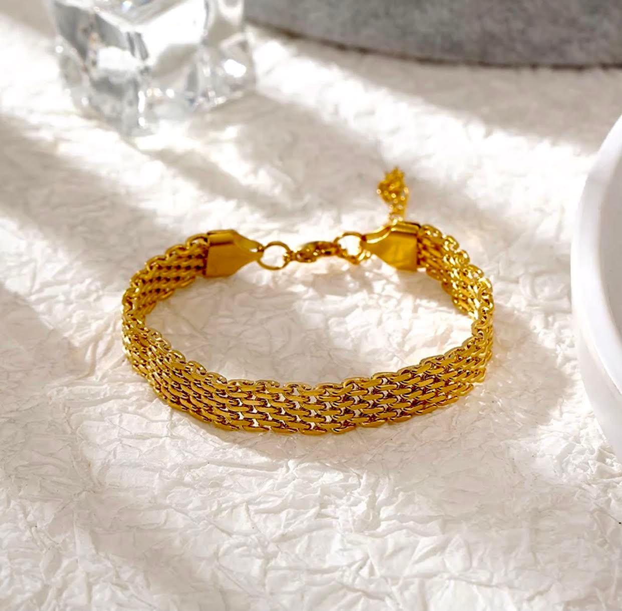 gold mesh bracelet for her gold bracelet chain