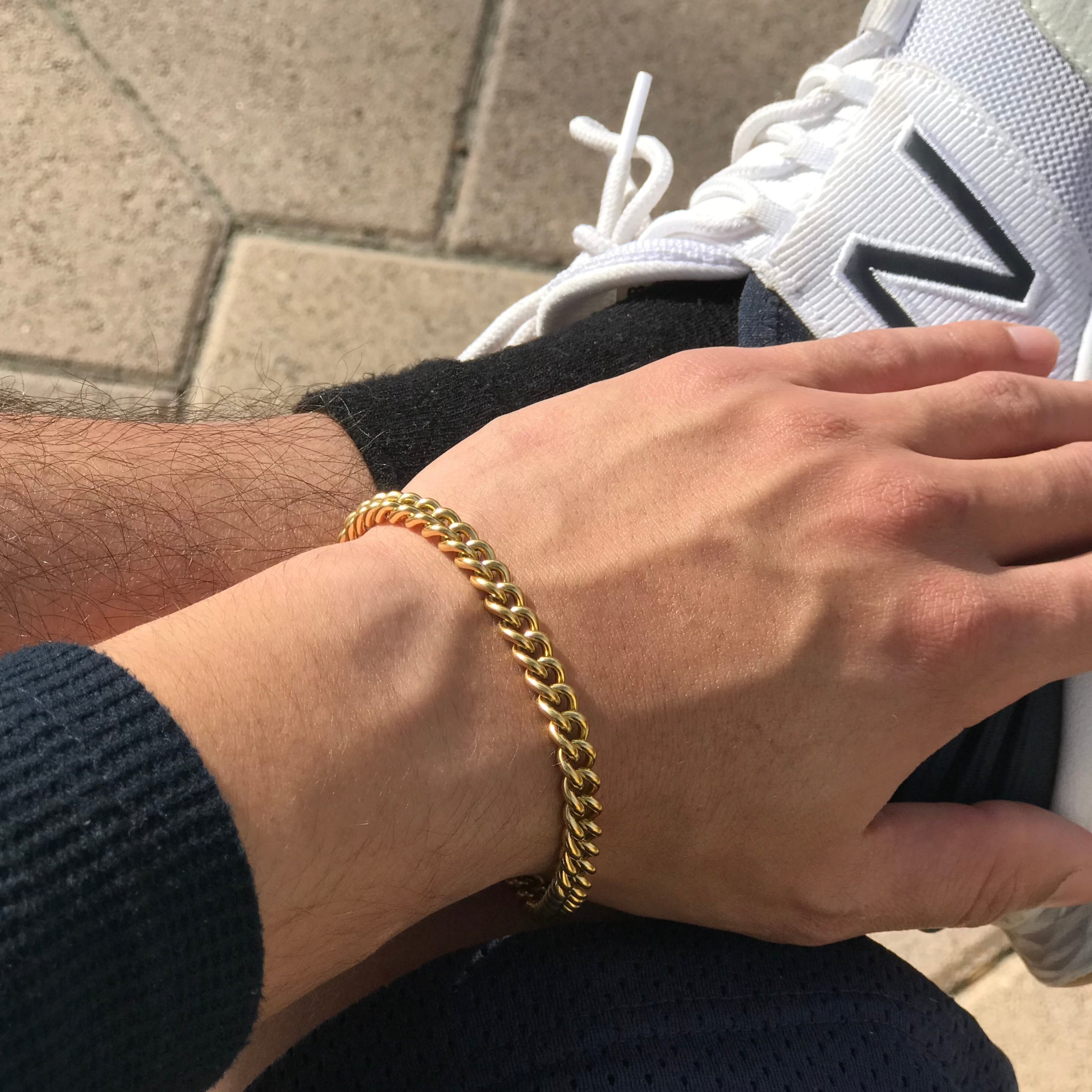 Mens 6mm Chain Bracelet In Gold