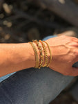 Mens Sturdy Set Of 4 gold bracelet - mens everyday gold jewelry