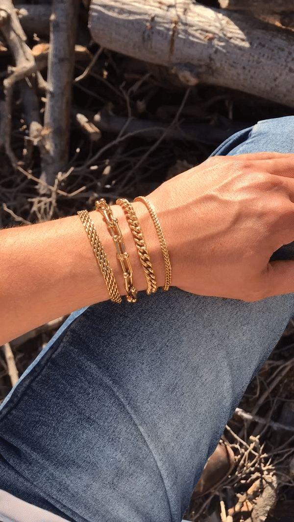 mens golden chain bracelet inspo