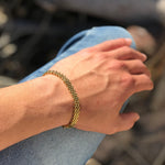 Mens mesh bracelet - Unique gold link bracelet